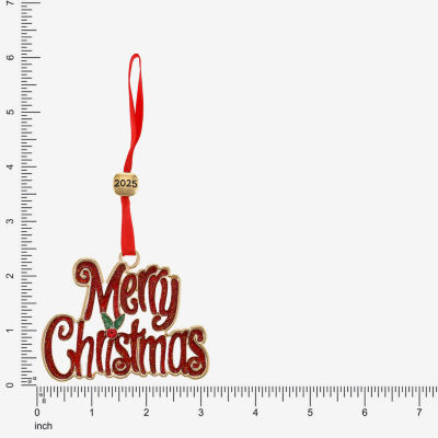 Monet Jewelry Gold Tone &Red Merry Christmas Christmas Ornament