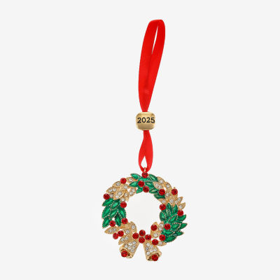 Monet Jewelry Gold Tone Wreath Christmas Ornament