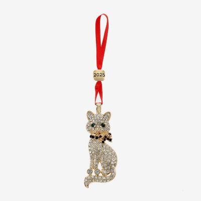 Monet Jewelry Gold Tone Cat Christmas Ornament