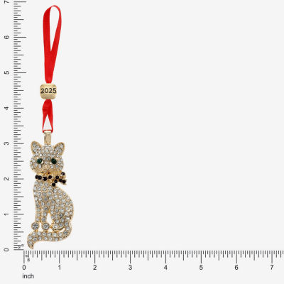 Monet Jewelry Gold Tone Cat Christmas Ornament
