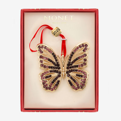 Monet Jewelry Gold Tone Purple Christmas Ornament