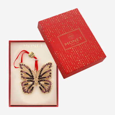 Monet Jewelry Gold Tone Purple Christmas Ornament