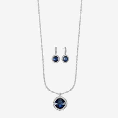 Monet Jewelry Pendant Necklace & Drop Earring Womens Glass Cushion 2-pc. Jewelry Set