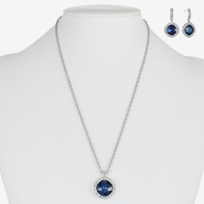 Monet Jewelry Pendant Necklace & Drop Earring Womens Glass Cushion 2-pc. Jewelry Set