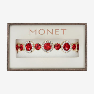 Monet Jewelry Halo Stretch Womens Glass Round Bangle Bracelet