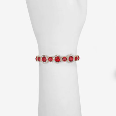 Monet Jewelry Halo Stretch Womens Glass Round Bangle Bracelet