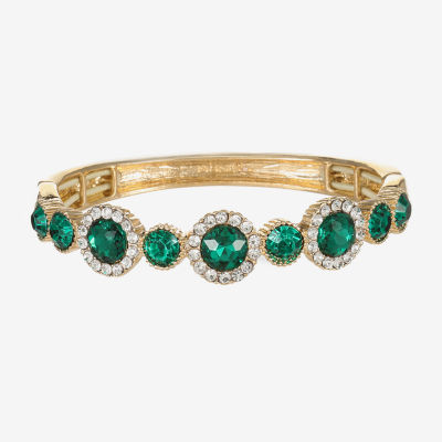 Monet Jewelry Halo Stretch Womens Glass Round Bangle Bracelet