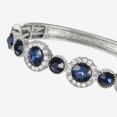 Monet Jewelry Halo Stretch Womens Glass Round Bangle Bracelet