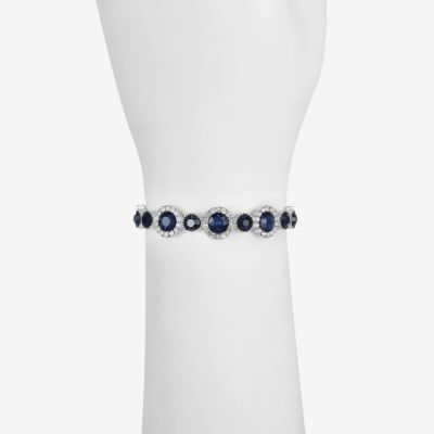 Monet Jewelry Halo Stretch Womens Glass Round Bangle Bracelet