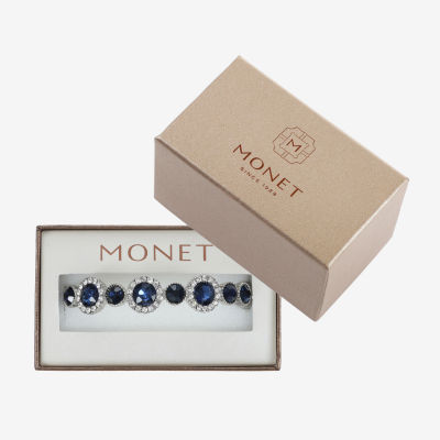 Monet Jewelry Halo Stretch Womens Glass Round Bangle Bracelet
