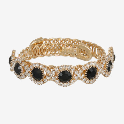 Monet Jewelry Gold Tone Halo Coil Womens Glass Wrap Bracelet