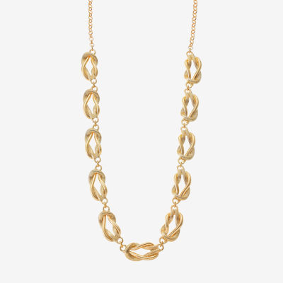 Monet Jewelry Gold Tone Womens 17 Inch Collar Necklace