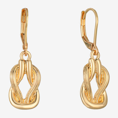 Monet Jewelry Gold Tone Womens Knot Drop Earrings