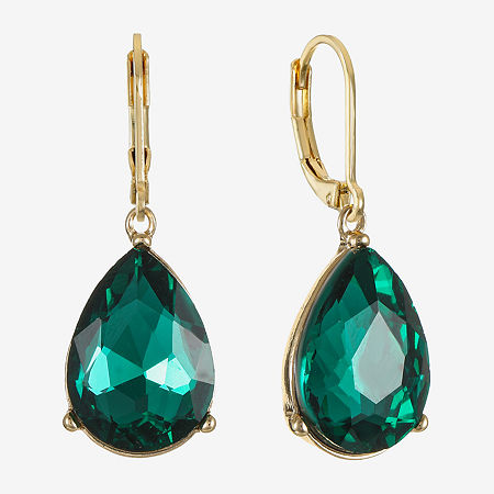 Monet Jewelry Womens Glass Drop Earrings In Green