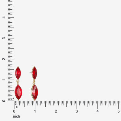 Monet Jewelry Gold Tone Double Womens Glass Marquise Hypoallergenic Drop Earrings