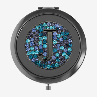 Monet Jewelry Initial Gray Round Compact Mirror