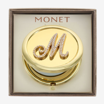 Monet Jewelry Initial Gold Tone Compact Mirror