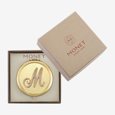 Monet Jewelry Initial Gold Tone Compact Mirror