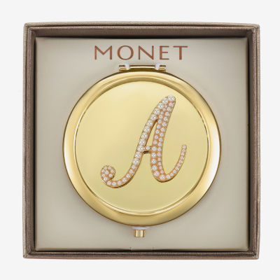 Monet Jewelry Initial Gold Tone Compact Mirror