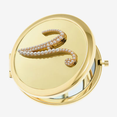 Monet Jewelry Initial Gold Tone Compact Mirror