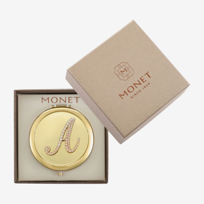 Monet Jewelry Initial Gold Tone Compact Mirror