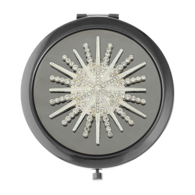 Monet Jewelry Starburst Silver Tone Mirrored Compact Mirror