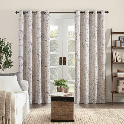 Eclipse Ambiance Botanical Energy Saving 100 Blackout Grommet Top Single Curtain Panel Color Linen Jcpenney