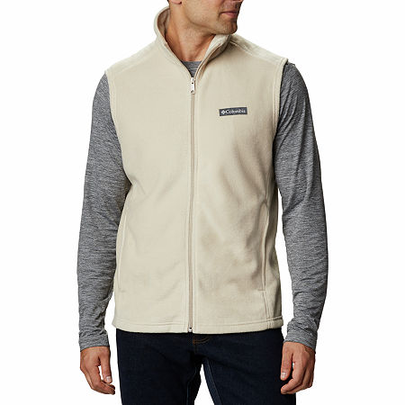 Columbia Steens Mountain Mens Fleece Vest, Large, Beige