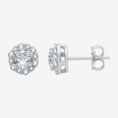 Ever Star (H-I / I1) 1 CT. T.W. Lab Grown White Diamond 10K White Gold 7.6mm Round Stud Earrings