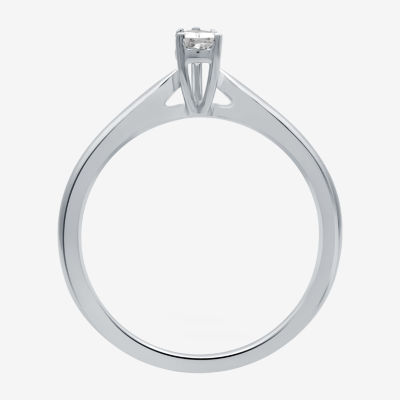 I Said Yes (H-I / Si2-I1) Womens 1/5 CT.  Lab Grown White Diamond Sterling Silver Pear Solitaire Engagement Ring