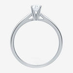 I Said Yes Womens 1/4 CT. T.W. Lab Grown White Diamond Sterling Silver Oval Solitaire Engagement Ring