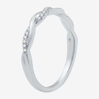 I Said Yes (H-I / I1) 1/10 CT. T.W. Lab Grown White Diamond Sterling Silver or 14K Gold Over Wedding Band