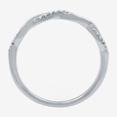 I Said Yes (H-I / I1) 1/10 CT. T.W. Lab Grown White Diamond Sterling Silver or 14K Gold Over Wedding Band