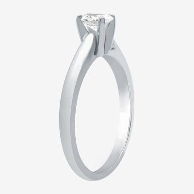 I Said Yes (H-I / Si2-I1) Womens 1/2 CT. T.W. Lab Grown White Diamond Sterling Silver Oval Solitaire Engagement Ring