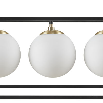 INK+IVY Helena 6-Light Frosted Glass Globe Linear Chandelier