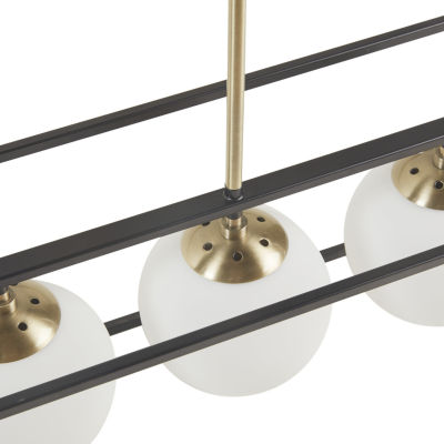 INK+IVY Helena 6-Light Frosted Glass Globe Linear Chandelier