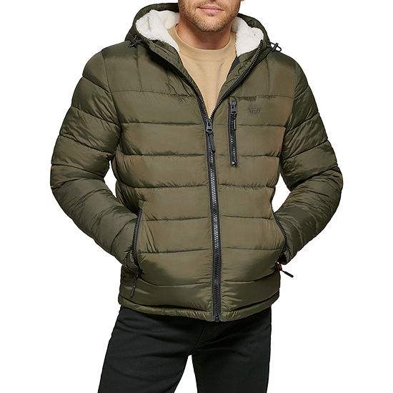 Levi's Mens Hooded Sherpa Puffer Jacket