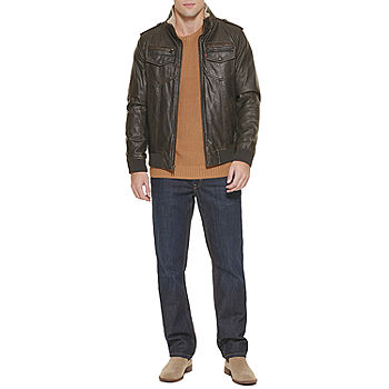 Levi's Mens Faux Leather Aviator Jacket, X-Large, Brown