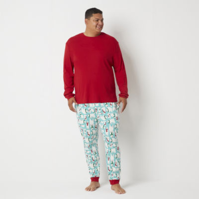 North Pole Trading Co. Mens Crew Neck Long Sleeve 2-pc. Pant Pajama Set