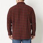 mutual weave Big and Tall Mens Long Sleeve Easy-on + Easy-off Adaptive Regular Fit Flannel Shirt