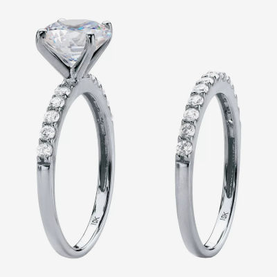 DiamonArt® Womens 2 1/2 CT. T.W. White Cubic Zirconia 10K Gold Round Bridal Set