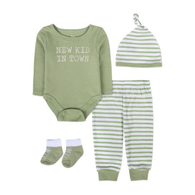 Unisex Adjustable-Length Rib-Knit Bodysuit & Leggings Set for Baby