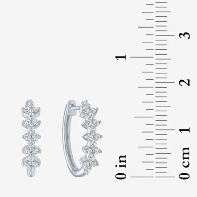 (G-H / Si2-I1) 1/3 CT. T.W. Lab Grown Diamond 10K White Gold 16mm Hoop Earrings