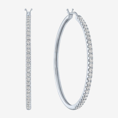 Diamond Addiction (G-H / Si2-I1) 1 CT. T.W. Lab Grown White 10K Gold Hoop Earrings