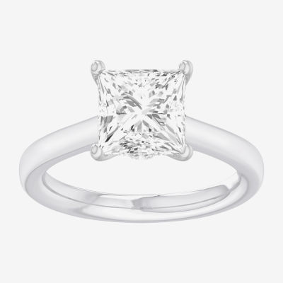 (G-H / SI1-SI2) Womens 2 CT. T.W. Lab Grown White Diamond 14K Gold Princess Solitaire Engagement Ring