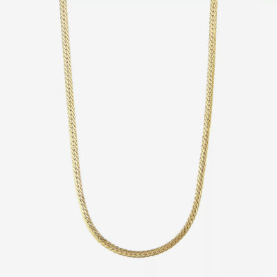 14K Gold 18-24" 4mm Hollow Herringbone Chain Necklace