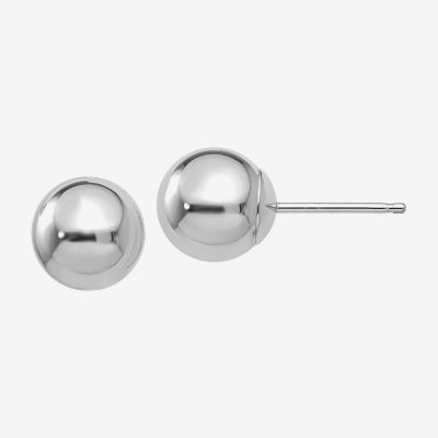 14K White Gold 7mm Ball Stud Earrings