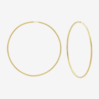 Made in Italy Womens 14K Gold 73mm Hoop Earrings