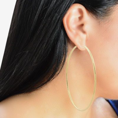 Made in Italy Womens 14K Gold 73mm Hoop Earrings