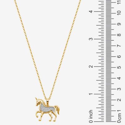 Unicorn Womens 18K Gold Over Silver Pendant Necklace